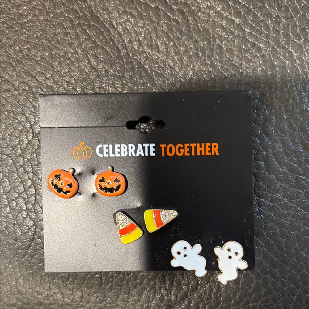 Celebrate together set of three Halloween stud earrings